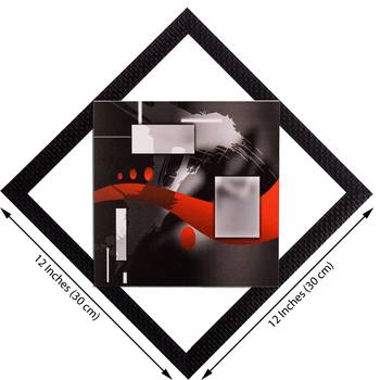 Red & Grey Abstract Satin Matt Texture UV Art Painting 2