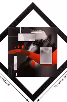 Red & Grey Abstract Satin Matt Texture UV Art Painting