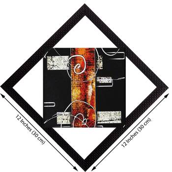 Orange & Black Satin Matt Texture UV Art Painting 2