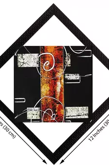 Orange & Black Satin Matt Texture UV Art Painting