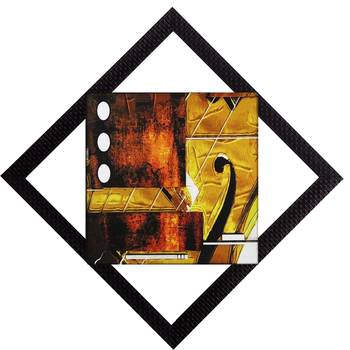 Brown & Yellow Satin Matt Texture UV Art Painting 1