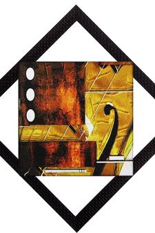 Brown & Yellow Satin Matt Texture UV Art Painting