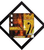 Brown & Yellow Satin Matt Texture UV Art Painting