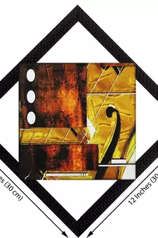 Brown & Yellow Satin Matt Texture UV Art Painting
