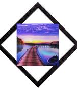 Over Bridge Sunset View Satin Matt Texture UV Art Painting
