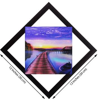 Over Bridge Sunset View Satin Matt Texture UV Art Painting 3