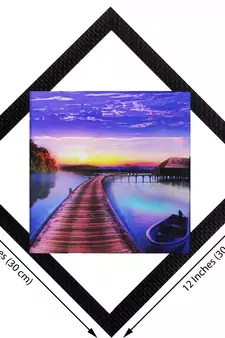 Over Bridge Sunset View Satin Matt Texture UV Art Painting