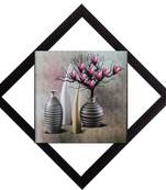 Vases With Flowers Satin Matt Texture UV Art Painting