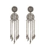 Afghani Tribal Oxidized Bohemian Navratri Silver Earrings For Women