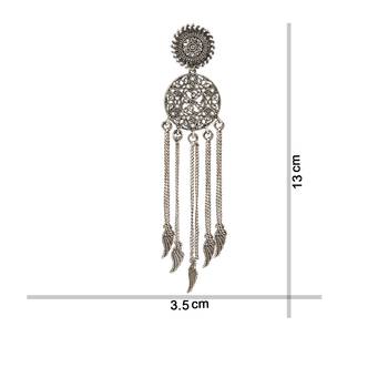Afghani Tribal Oxidized Bohemian Navratri Silver Earrings For Women 3