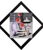 Vases With Orange Flowers Satin Matt Texture UV Art Painting