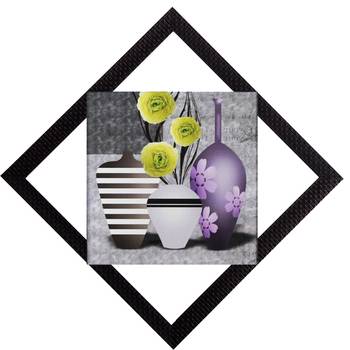 White & Purple Vases Satin Matt Texture UV Art Painting 1