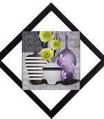White & Purple Vases Satin Matt Texture UV Art Painting