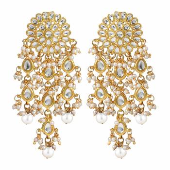 Traditional Kundan Pearl Earrings & For Women 3