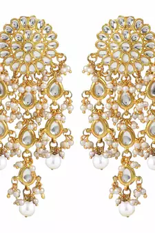 Traditional Kundan Pearl Earrings & For Women