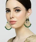 Traditional Kundan & Pearl Chandbali Earrings For Women