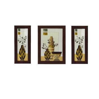 Set of 3 Botanical Satin Matt Textured UV Art Painting 1