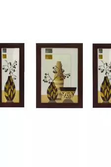 Set of 3 Botanical Satin Matt Textured UV Art Painting