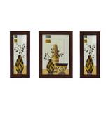 Set of 3 Botanical Satin Matt Textured UV Art Painting