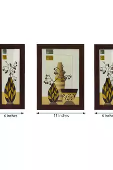 Set of 3 Botanical Satin Matt Textured UV Art Painting
