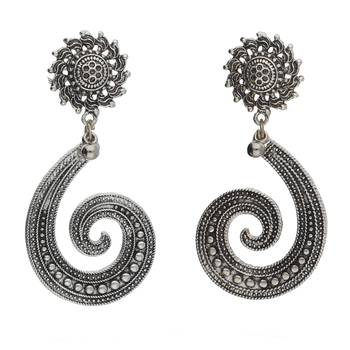 Navratri Oxidized Silver Earrings For Women 1