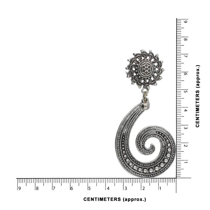 Navratri Oxidized Silver Earrings For Women