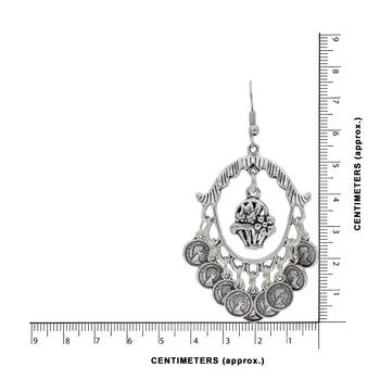 Bohemian Afghani Oxidized Silver Chandbali Earrings For Women 3