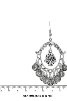 Bohemian Afghani Oxidized Silver Chandbali Earrings For Women