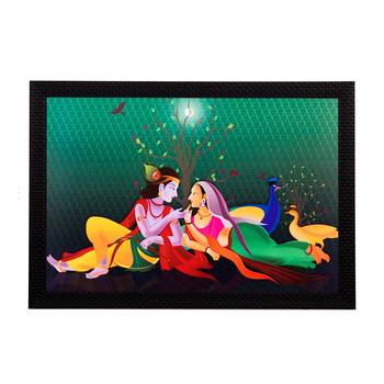 Radha & Lord Krishna Satin Matt Texture UV Art Painting 1