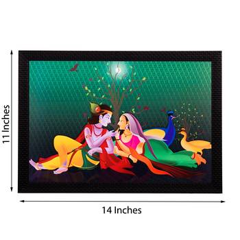 Radha & Lord Krishna Satin Matt Texture UV Art Painting 2
