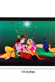Radha & Lord Krishna Satin Matt Texture UV Art Painting
