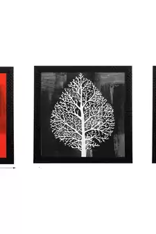 Set of 3 Abstract Design Satin Matt Textured UV Art Painting