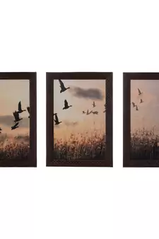 Set of 3 Abstract Design Satin Matt Textured UV Art Painting