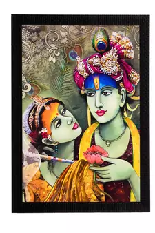 Radha & Krishna Satin Matt Texture UV Art Painting