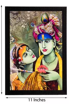 Radha & Krishna Satin Matt Texture UV Art Painting
