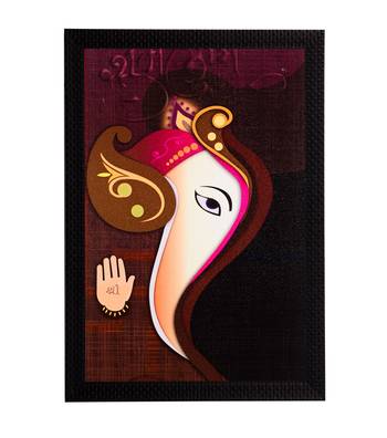 Lord Ganesha Abstract Face Satin Matt Texture UV Art Painting 1