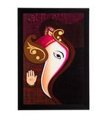 Lord Ganesha Abstract Face Satin Matt Texture UV Art Painting