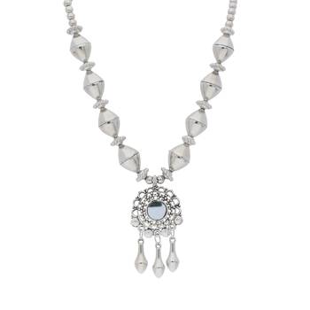 Oxidised Silver Plated Necklace Set With Earrings For Women 2