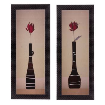 Set of 2 Botanical Pots Satin Matt Texture UV Art Painting 1