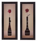 Set of 2 Botanical Pots Satin Matt Texture UV Art Painting