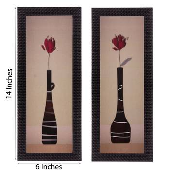 Set of 2 Botanical Pots Satin Matt Texture UV Art Painting 2