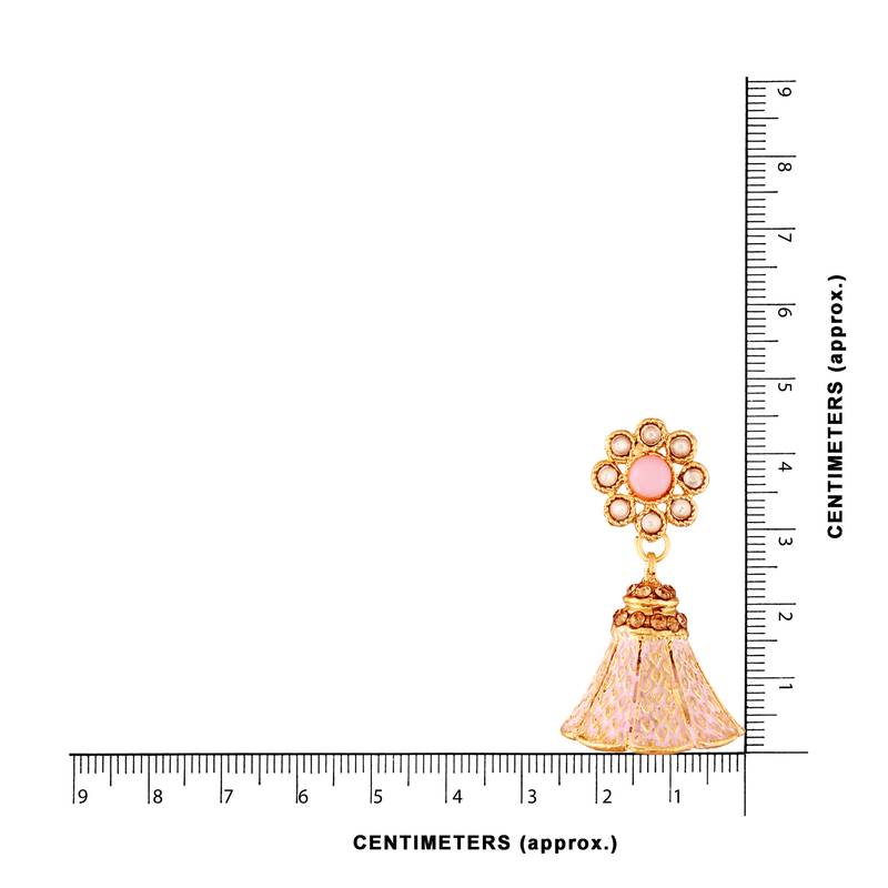 Traditional Gold Plated Kundan & Meenakari Jhumki Earrings For Women & Girls