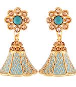 Traditional Gold Plated Kundan & Meenakari Jhumki Earrings For Women & Girls