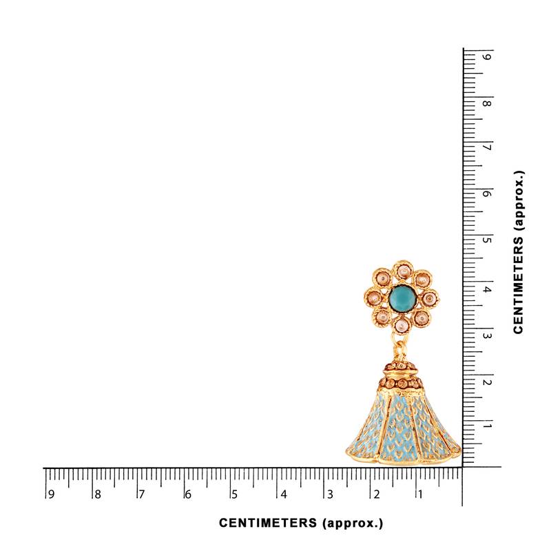 Traditional Gold Plated Kundan & Meenakari Jhumki Earrings For Women & Girls