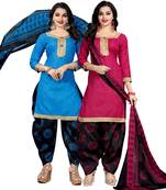 Light-blue digital print cotton salwar