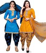 Light-blue digital print cotton salwar