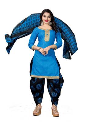 Light-blue digital print cotton salwar 2
