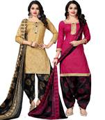 Beige digital print cotton salwar