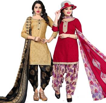 Beige digital print cotton salwar 1