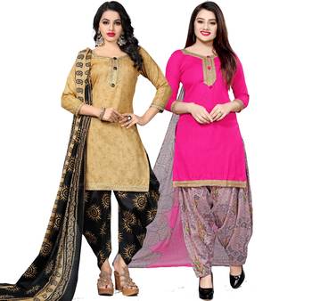 Beige digital print cotton salwar 1